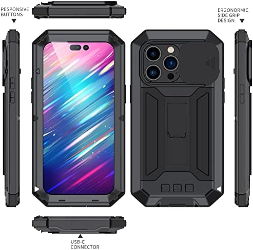 Armadura Lunivop Compatível com para iPhone 14 Pro Case 6,1 polegada 2022 com protetor de tela Silicone blindado Silicone