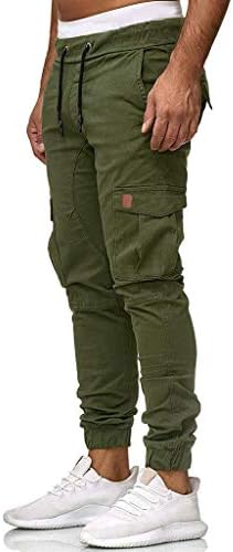 Yowein masculino casual masculino calças de suor sólido Cargo de corrida de corrida de corredor com bolsos de caminhada