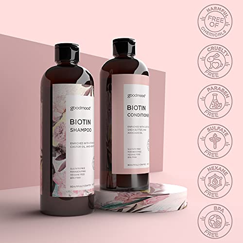 Biotina de Goodmood shampoo e condicionador para xampu e condicionador de crescimento de cabelo para mulheres e homens,