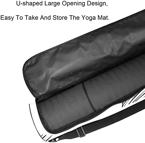 Laiyuhua Yoga Mat Bag, bolsa de ginástica de ioga com zíperas duplas para mulheres e homens - zíperes lisos, abertura grande em forma de U e alça ajustável, se encaixa na maioria dos tapetes retro padrão