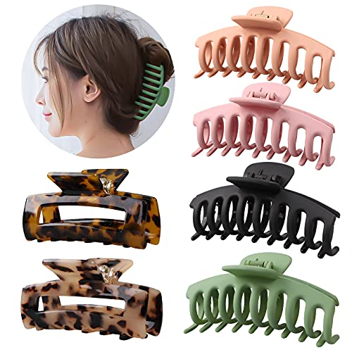 MOLIZUMMY 6PCS Clipes de garra de cabelo para mulheres meninas, acessórios de estilo de cabelo de banana grandes, clipe