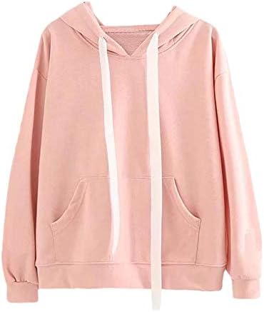 Hoodie para mulheres, jflyou rosa fofo coelho de orelha longa com capuz de moletom de moletom de moletom de moletom para