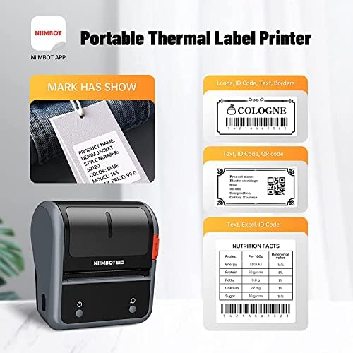 Máquina de fabricante de etiquetas Niimbot, fabricante de etiquetas térmicas B3S, impressora de etiqueta térmica de atualização de 3 polegadas, fabricante de etiquetas portáteis com rótulo de 1pack 70x40mm, fabricantes de etiquetas Bluetooth para roupas, código de barras e pequenas empresas