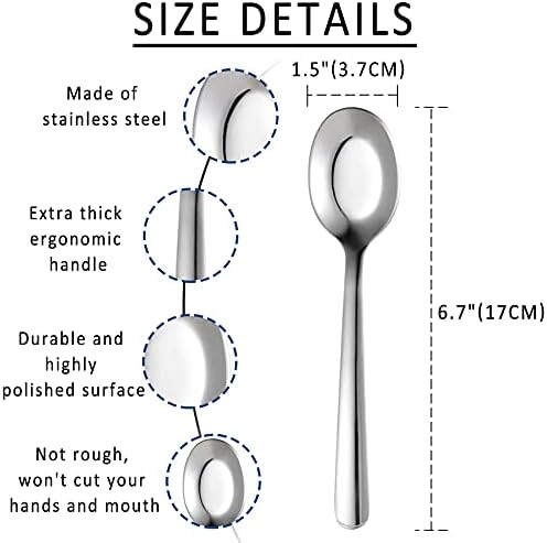 Parolboha Sopa Sopa Sopa Sopa, colheres de sorvete, conjunto de colheres de sobremesa de 15 cm, café gelado e colheres