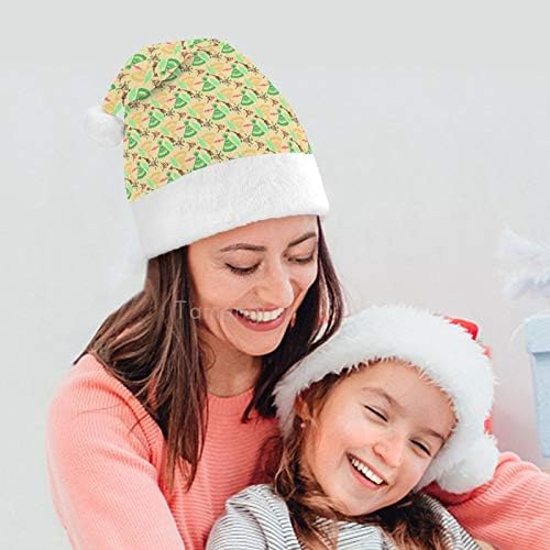 Chapéu de Papai Noel de Natal, Flores Bohemianas Estilo de Natal Chapéu de Férias de Xmas para Adultos, Unisex Comfort Hats