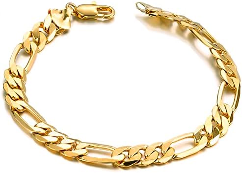 Taoqiao Men Gold Pulseira Cubana Personalizada 7.5/8.5/9 polegadas 18K Gold Bated Aço Anterior Figural Classic Hip Hop Gold Bracelet para homens