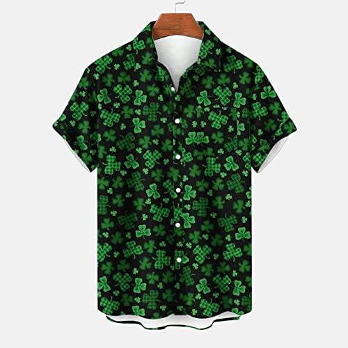 Camisetas para homens St. Patrick imprimiu uma camisa de bolso casual de bolso impresso solto de camisa de bolso PLUS SIEL