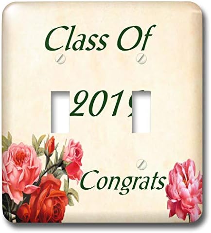 Arte da lente 3drose por Florene - Graduação - Imagem de papel antigo e rosas vermelhas com a classe 2019 parabéns - interruptor