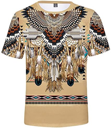 Siaoma unissex nativo americano camisetas de manga curta nativas índios nativos para homens