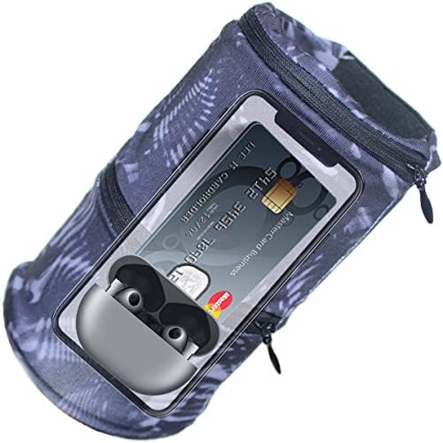 Porta de celular da bolsa de pulso com 2 bolsos com zíper, bolsa de carteira de pulseira para esportes, carteira de braçadeira
