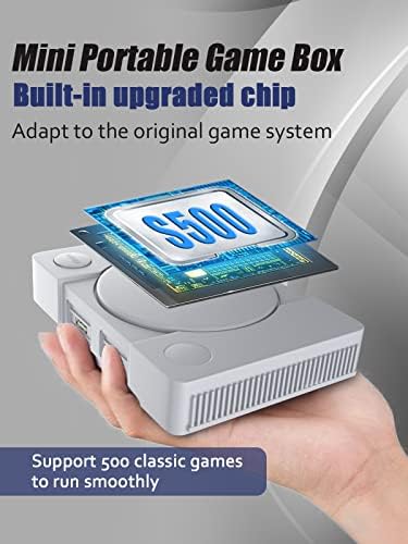 AIDJOIN Retro Game Console, construído em 600 jogos nostálgicos clássicos, plugue e jogar console de videogame, saída AV, com 2 controladores com fio, adequados para presentes, casa, festa