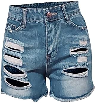 Miashui Women Biker Shorts Definir calças de verão shorts shorts altos buracos sexy jeans jeans de manga curta camisetas para baixo