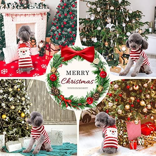 Doggystyle Dog Sweater Christmas Caso de animais de estimação Roupos de animais de estimação fofa listrada Papai Noel Claus férias de férias puppt jumpers de gatos roupas de ano novo para cães pequenos médios grandes