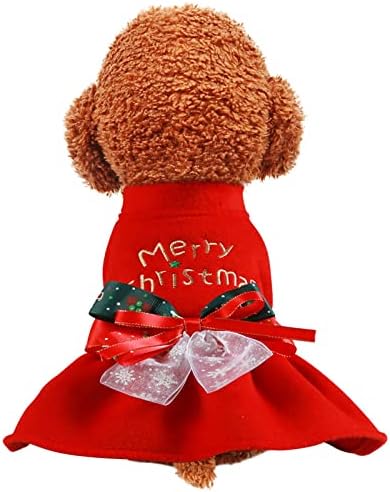 Roupas de animais de estimação estique para o outono de inverno animal de natal vestido de Natal Térmico Facy Facy Dress Vesti