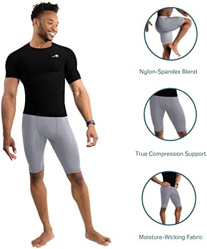 Shorts de compressão compressionz homens - roupas íntimas de compressão para esportes - treino longo, atlético, ciclismo, spandex