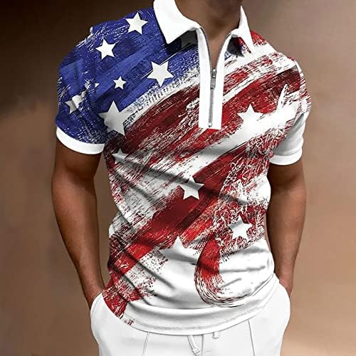 Camisas de trabalho de verão para homens homens 3D Impressão digital Zipper de lapid de manga curta Moda casual de moda