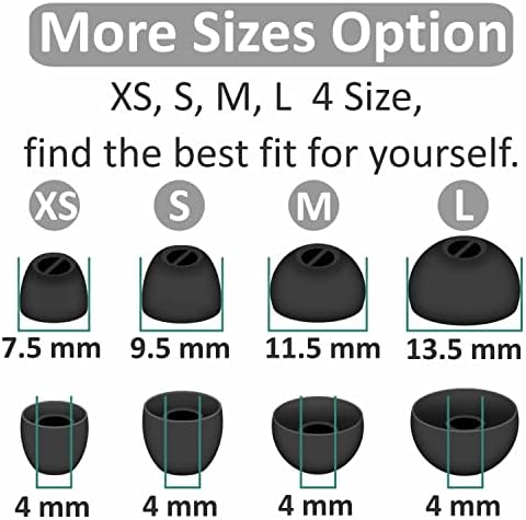 8 pares compatíveis com sennheiser cx mais/momento 2 dicas de orelha, xs/s/m/L de tamanho 4 Substituição macia flexível silicone