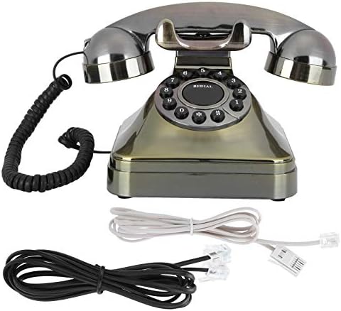 Telefone, Linha fixa vintage Telefone Telefone Antigo Bronze de alta definição Botão grande com a fiação dos EUA/Reino Unido