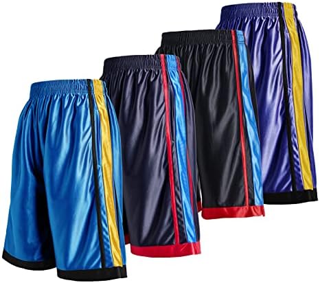 Gary com 4 pacote short de basquete masculino Ginásio atlético Shorts rápidos seco com bolsos profundos e cintura elástica