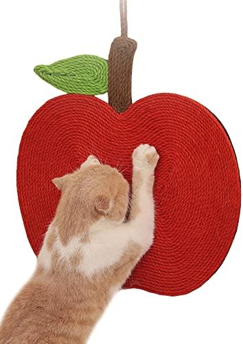 QWINEE CATO CAT Scratcher Apple Montado com parede Gato de parede Padreco de arranhões Protetor de móveis de sisal