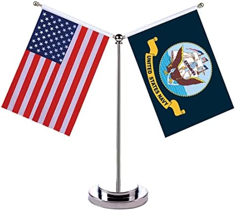 Bandeira Americana e da Marinha, bandeira da mesa da Marinha, bandeira de mesa, Marinha de Shape Shape Stand Stand