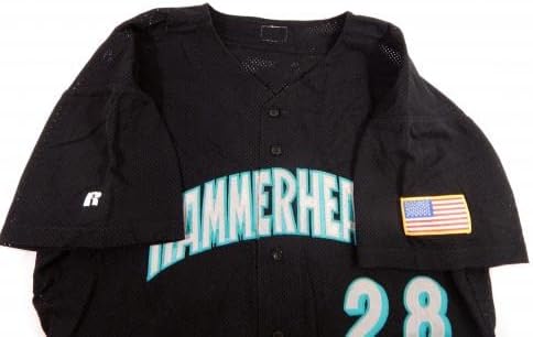 Júpiter Hammerheads #28 Game usou Black Jersey USA Flag Patch 48 26 - Jogo usada MLB Jerseys