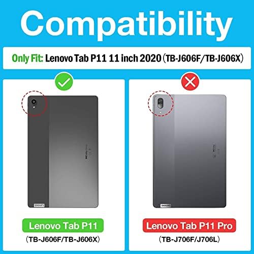 Procase Lenovo TAB P11 Caixa 11 polegada 2020 Pacote com [2 pacote] Protetor de tela Procase para Lenovo Tab P11 11 polegadas