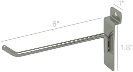 FixtleruredIsPlays® 60pk 6 Slatwall Hook Aço de aço de aço marinheiro comercial Ponto de varejo de varejo Pop Hooks