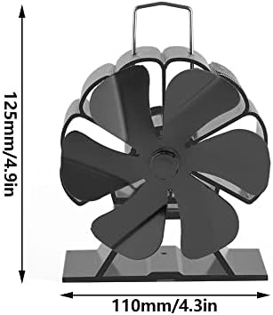 Ventilador de fogão a lenha 6 Blades Faça fogão alimentado por calor para madeira/lareira/tronco de madeira circular