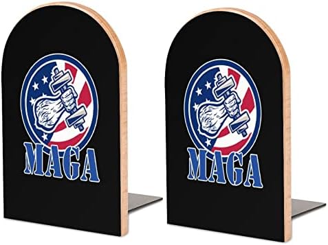 American Flag Maga Fist Power Decorativo Livros para prateleiras 1 Par de pares de livros de escritório não esquiador