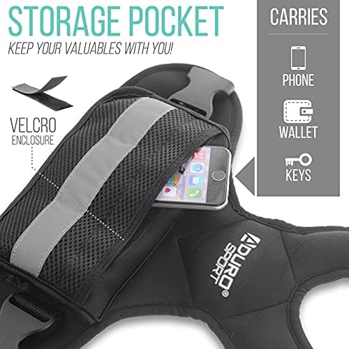 ADURO Sport Equipamento de treino de colete ponderado ajustável, colete de peso corporal de 26 a 46 libras para homens, pacote de mulheres