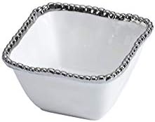 Pampa Bay Salerno Porcelain Square Snack Bowl, branco