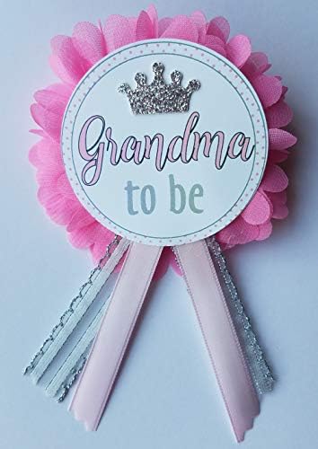 Vovó para ser Pin Princess Pink Baby Shower, é uma garota para não usar, rosa e prata, polvilhe bebê