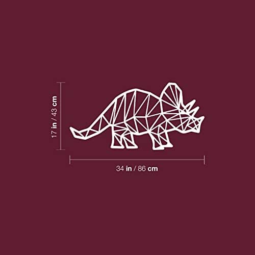 Decalque de arte da parede de vinil - Triceratops - 17 x 34 - Trendy Dinosaurs gráficos e engraçados adesivos de design para