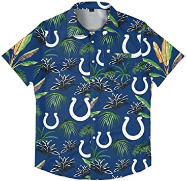 Camisa de botão tropical floral da NFL foco masculino