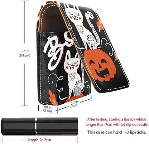 Caixa de batom de maquiagem para halloween gato de hallowen lip bipcom bipick saco de maquiagem portátil saco de batom de viagem caixa de batom com espelho mini batom de batom para mulheres