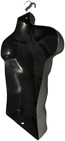 Torso de meio vestido masculino forma de mannequin e mesa de metal de mesa, para roupas de camiseta de camiseta de vestuário tamanhos