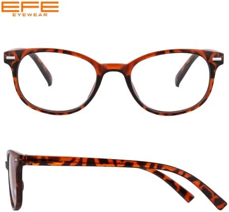 Efe Reading Glasses Readers for Women Ladies 1.5 Pacote de dobradiças de mola de moldura leve de moldura de 5 pacote 5