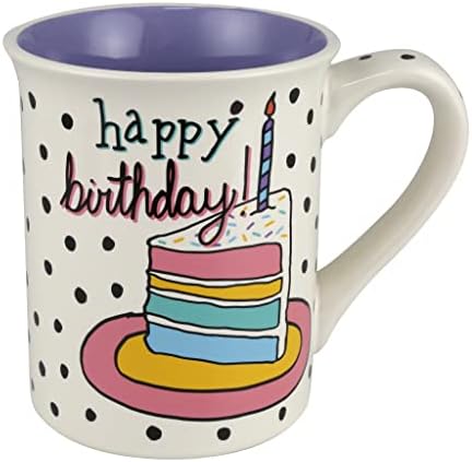 Enesco Nosso nome é lama feliz aniversário Eat mais caneca de café de bolo, 16 onças, multicolor