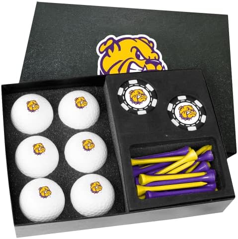 Golfballs.com Western Illinois Leathernecks Presente com chips de poker preto - bolas em branco