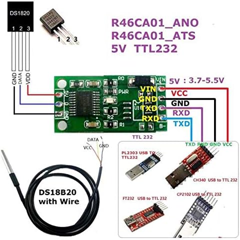 RS485 TTL DS18B20 Módulo de sensor de temperatura Programável Controle remoto PLC RTU Porta serial Módulo de aquisição remota