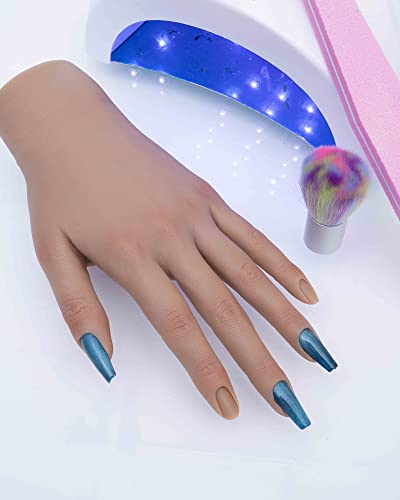Prática de silicone prática de mãos para treinar unhas de acrílico mão falsa com suporte de suporte de suporte de mão dobrável hand veikmv uil arte prática
