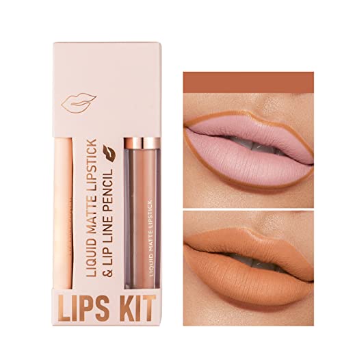 My Lip Tint Pack Non Stick Copo Lipliner Lipliner Combination Set Lipstick Velvet Lipliner integrado à prova d'água e durável Lip Bloss