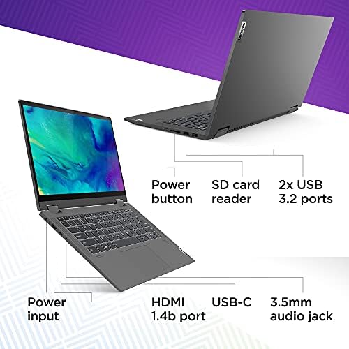 Lenvo Flex 5 Laptop, exibição de 14,0 FHD Touch, AMD Ryzen 5 5500U, 16 GB de RAM, 256 GB de armazenamento, gráficos AMD Radeon, Windows