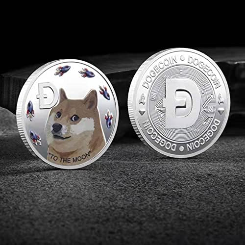 Grecazo 2pcs Dogecoin comemorativo Coin Gold Bated Doge Moeda