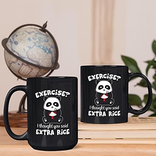 Exercício Eu pensei que você disse caneca de café extra de arroz | MUG engraçado de panda para pai, mãe, amigos, colegas