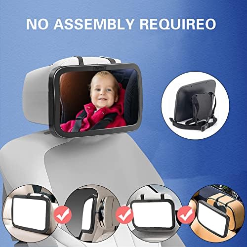 Molly & Nemo Baby Car Mirror, Mirror Mirror Baby Volvendo assento, espelho do assento do carro com amplo angular, quebra e ajuste, testado em colisão e certificado para segurança