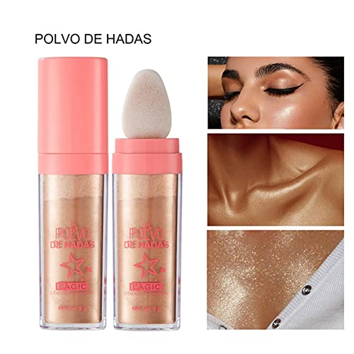 Silvercell Fairy Destaque Power Powder, Highlighter Bronzer Glitter, marcador de maquiagem mais marcante Highlighter