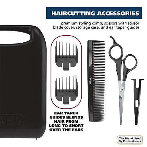 Wahl Home Bakingting Corded Clipper Kit com alavanca de cone ajustável e 10 guardas codificados por cores para facilitar o recorte e