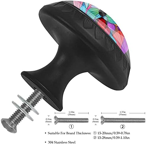 12 peças coloridas maçanetas de vidro de cães estilizados para gavetas de cômoda, 1,37 x 1,10 em armários de cozinha redondos